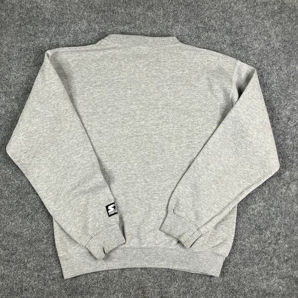 Starter Crewneck Sweatshirt Mens L Gray Plain Pullover Classic Athletic Vintage - Picture 6 of 7